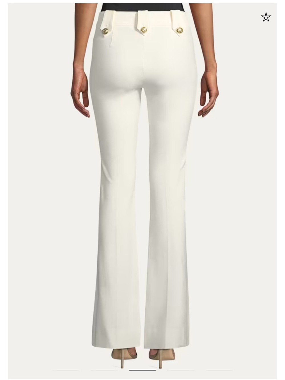 NWT Derek Lam High-Waist Cream Tailored Flare Pants - Picture 7 of 8